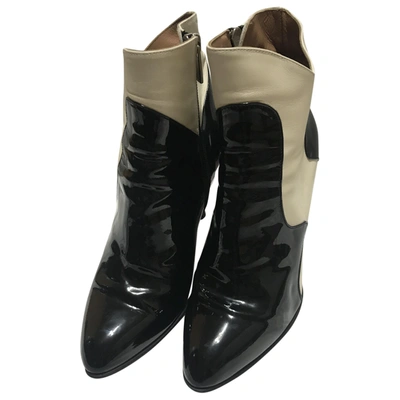 Pre-owned Fratelli Rossetti Patent Leather Ankle Boots In Black