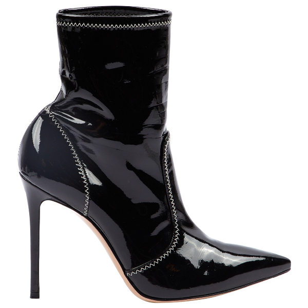 Pre-Owned Gianvito Rossi Black Patent Leather Ankle Boots | ModeSens