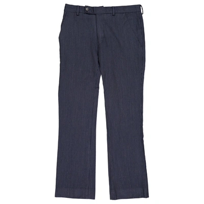 Pre-owned Dior Wool Straight Trousers In Blue