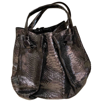 Pre-owned Nancy Gonzalez Black Python Handbag