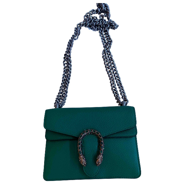 Pre-Owned Gucci Dionysus Green Leather Handbag | ModeSens