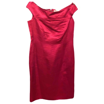 Pre-owned Dior Silk Mid-length Dress In Red