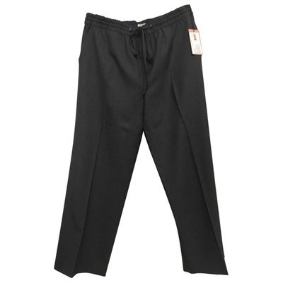 Pre-owned Miu Miu Wool Large Pants In Grey