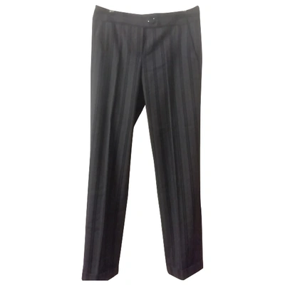 Pre-owned M Missoni Wool Straight Pants In Grey