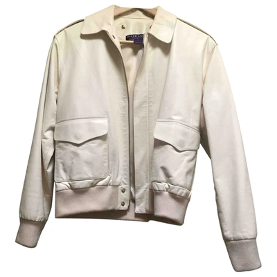 Pre-owned Ralph Lauren Leather Jacket In White