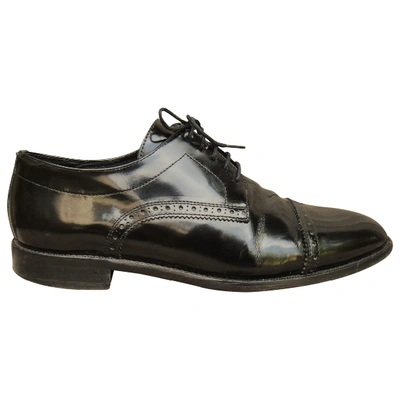 Pre-owned The Kooples Ss19 Patent Leather Lace Ups In Black