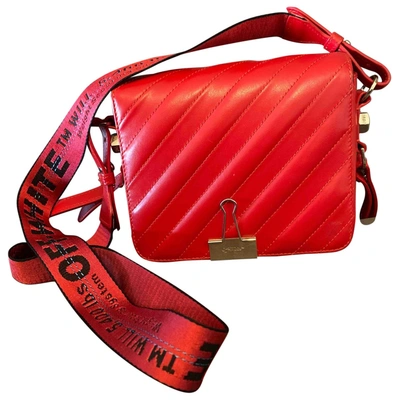 Pre-owned Off-white Binder Leather Handbag In Red