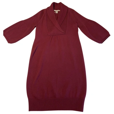 Pre-owned Diane Von Furstenberg Wool Mid-length Dress In Burgundy
