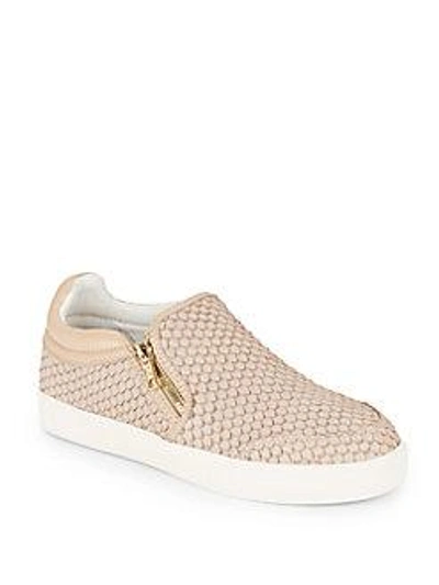Ash Intense Snake-embossed Leather Sneakers In Taupe