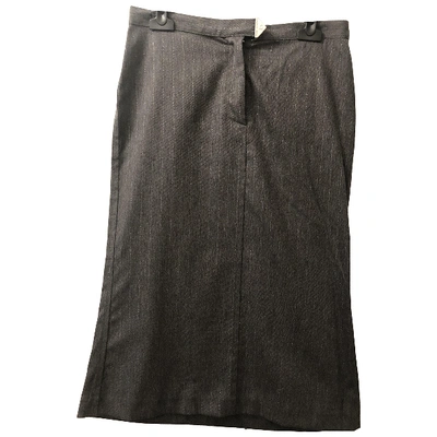 Pre-owned Roberto Cavalli Wool Mid-length Skirt In Grey