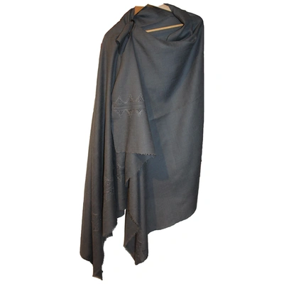 Pre-owned Emporio Armani Wool Stole In Grey
