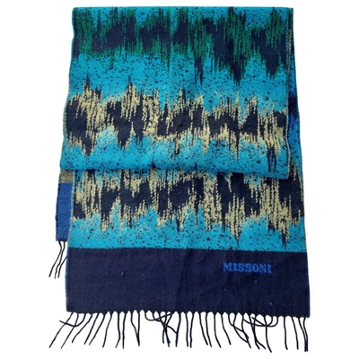 Pre-owned Missoni Wool Scarf In Blue