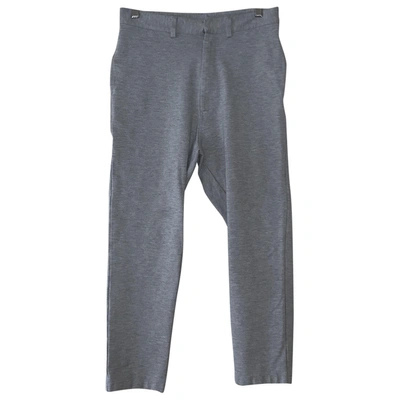 Pre-owned Bassike Trousers In Grey