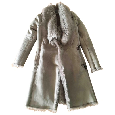 Pre-owned Allsaints Grey Shearling Coat