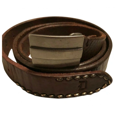 Pre-owned Dondup Leather Belt In Black
