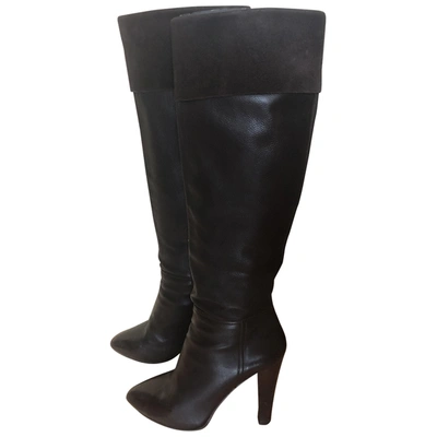Pre-owned Miu Miu Leather Boots In Brown