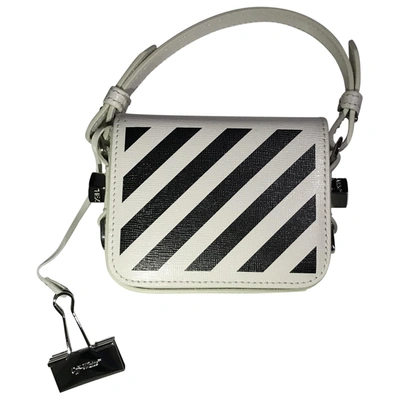 Pre-owned Off-white Binder Leather Handbag In White