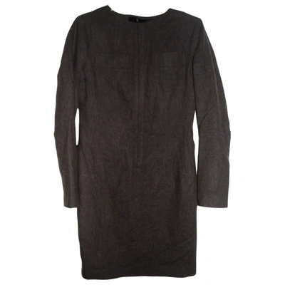Pre-owned Jil Sander Wool Mid-length Dress In Brown