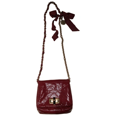 Pre-owned Lanvin Happy Leather Crossbody Bag In Red