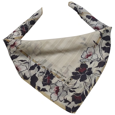 Pre-owned Burberry Silk Handkerchief In Beige