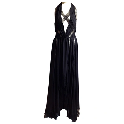 Pre-owned Nina Ricci Silk Maxi Dress In Black