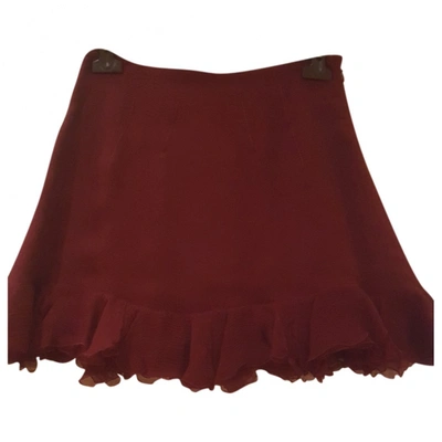 Pre-owned Alessandro Dell'acqua Silk Mini Skirt In Burgundy