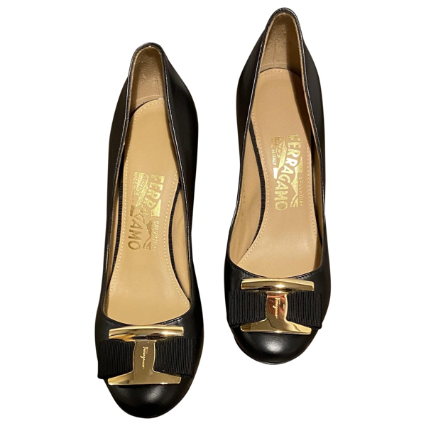 Pre-owned Salvatore Ferragamo Black Leather Heels | ModeSens