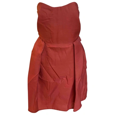 Pre-owned Carven Wool Mini Dress In Red