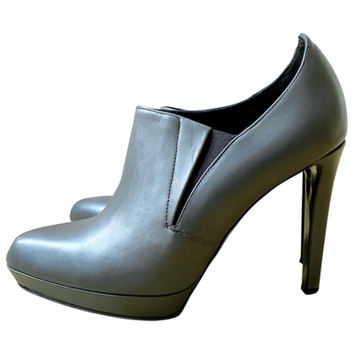 Pre-owned Jil Sander Leather Ankle Boots In Grey