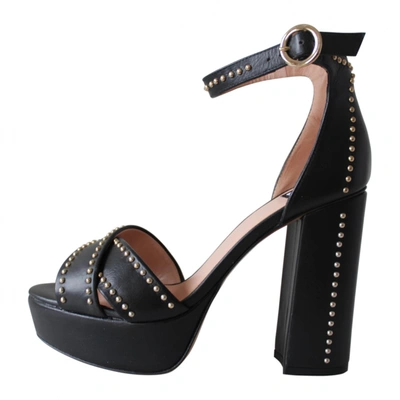 Pre-owned Moschino Leather Sandals In Black