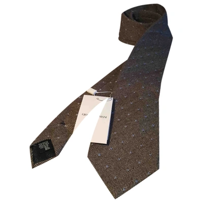 Pre-owned Armani Collezioni Silk Tie In Brown