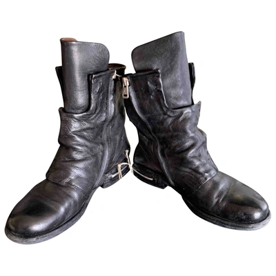 Pre-owned As98 Black Leather Boots