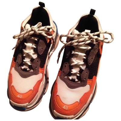 Pre-owned Balenciaga Triple S Leather Trainers