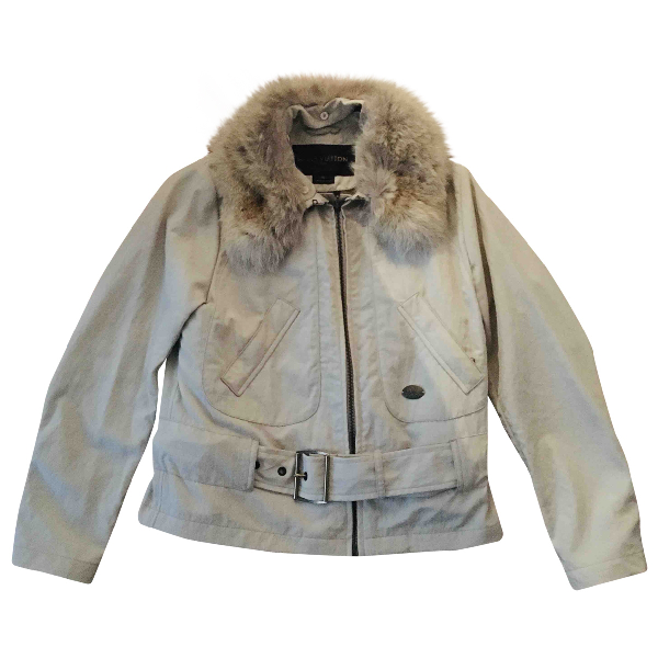 Pre-Owned Louis Vuitton Beige Leather Jacket | ModeSens