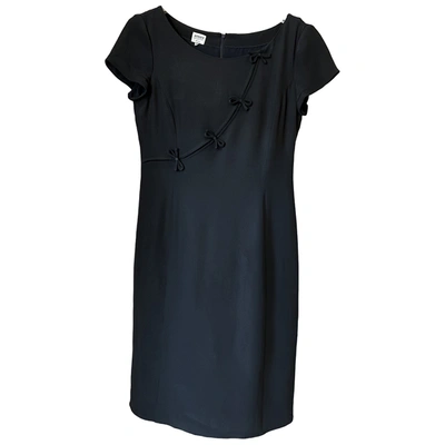 Pre-owned Armani Collezioni Silk Mid-length Dress In Black