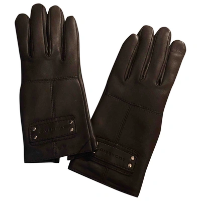 Pre-owned Givenchy Leather Gloves In Brown
