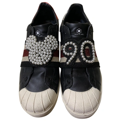 Pre-owned Moa Master Of Arts Black Leather Trainers