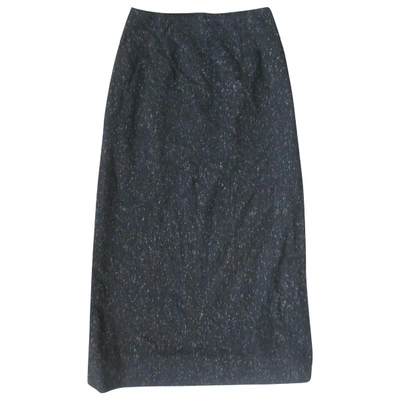 Pre-owned Paule Ka Wool Maxi Skirt In Grey