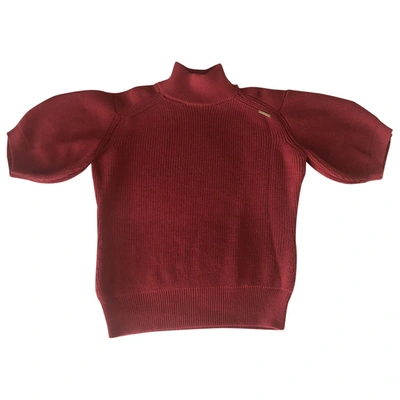 Pre-owned Elisabetta Franchi Wool Blouse In Red