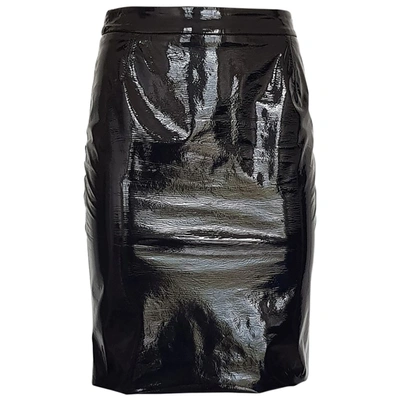 Pre-owned Dolce & Gabbana Patent Leather Mid-length Skirt In Black
