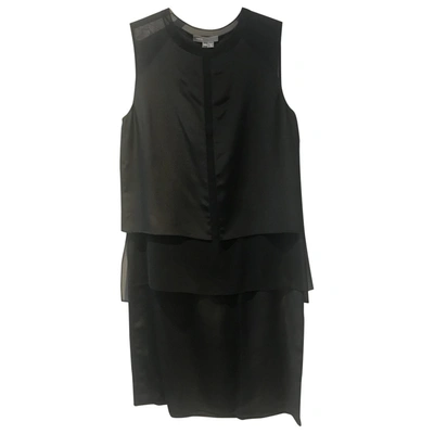 Pre-owned Vince Silk Mid-length Dress In Black