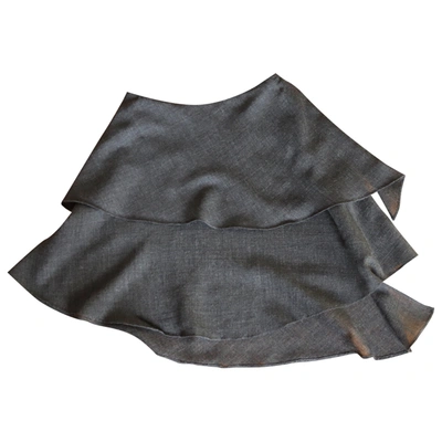 Pre-owned Alberta Ferretti Wool Mini Skirt In Grey