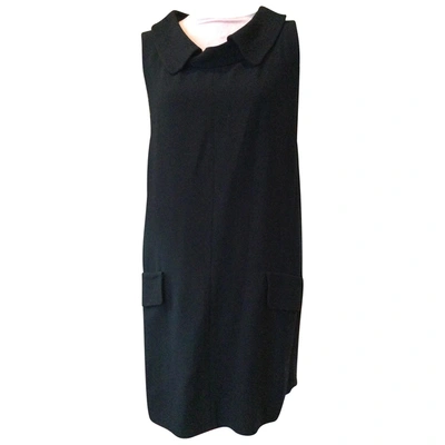 Pre-owned Miu Miu Wool Mid-length Dress In Black