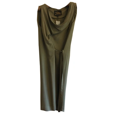 Pre-owned Vivienne Westwood Anglomania Wool Mid-length Dress In Khaki