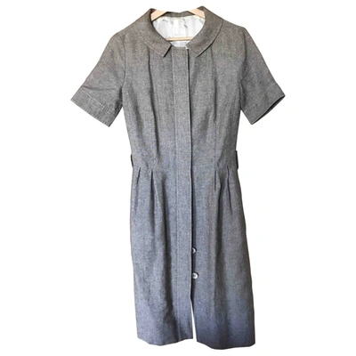 Pre-owned Bogner Linen Mid-length Dress In Grey