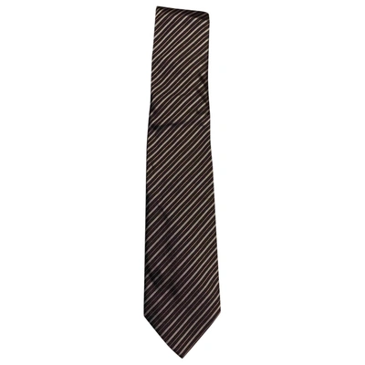Pre-owned Armani Collezioni Silk Tie In Black