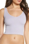 Free People Intimately Fp Solid Rib Brami Crop Top In Lilac