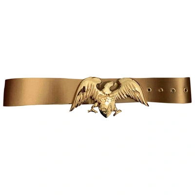 Pre-owned Emporio Armani Leather Belt In Gold