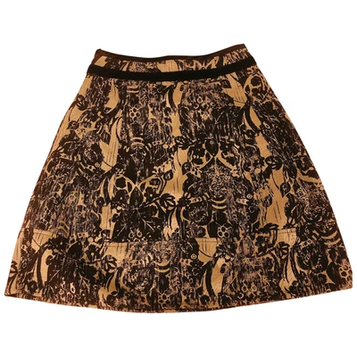 Pre-owned Max Mara Mid-length Skirt In Gold
