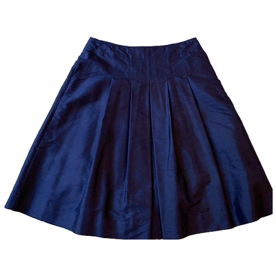 Pre-owned Lauren Ralph Lauren Silk Mid-length Skirt In Blue